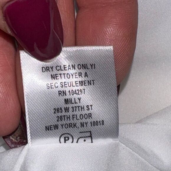 MILLY women’s Tokyo white & blue Abstract Print Mini Drape Dress Open Back sz 2 - Picture 5 of 6